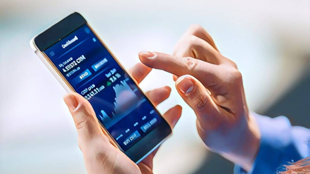 7 Financial Parenting Ways finance app mobile fintech money investing digital woman hand iphone touchscreen