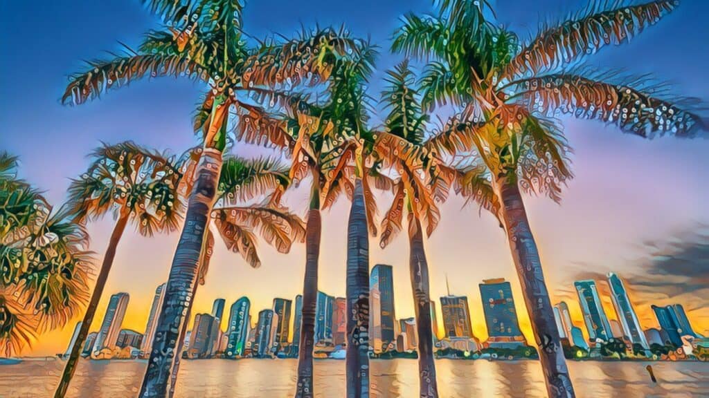 Closing Attorney vs Title Company Florida palm trees oceanview city skyline