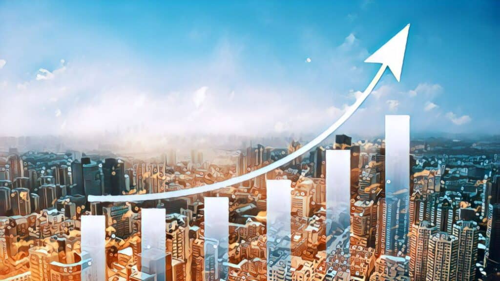 Why Real Estate Investing Is Critical For United States Economic Growth 4 city economic growth up arrow bar graph