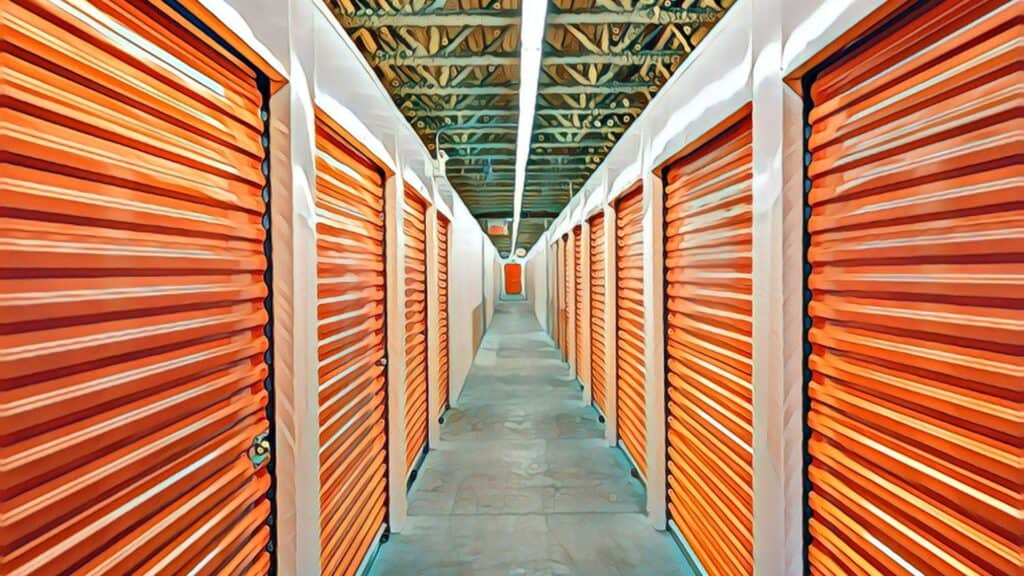 Are Self-Storage Units Profitable? (Real Estate Investing Profits Without Conventional Tenants) - Are Self-Storage Units Profitable featured hallway facility units orange steel doors polished concrete floors