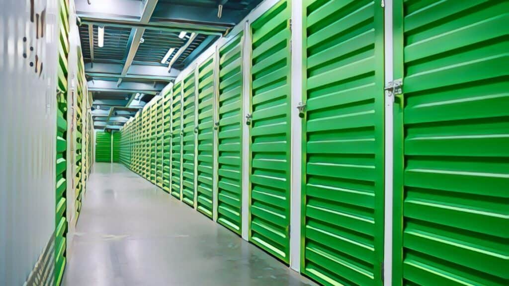 Are Self-Storage Units Profitable green self storage units steel polished concrete floors locks fluorescent lighting