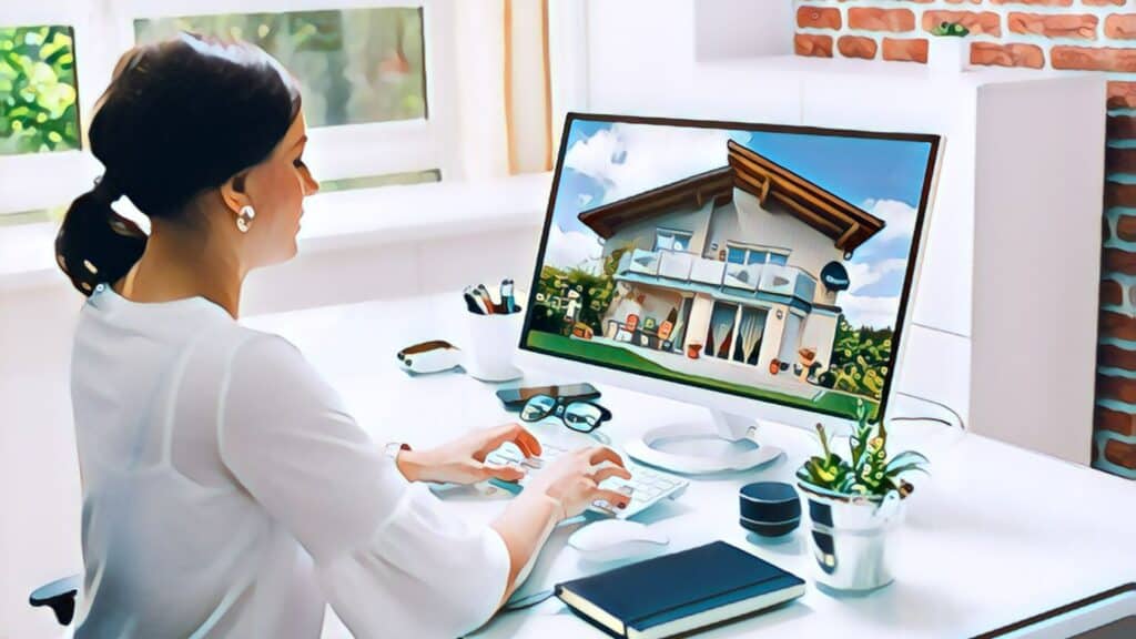 Beginners Guide To Real Estate Note Investing Unlocked woman home desk computer house book earrings glasses brickwall plant window