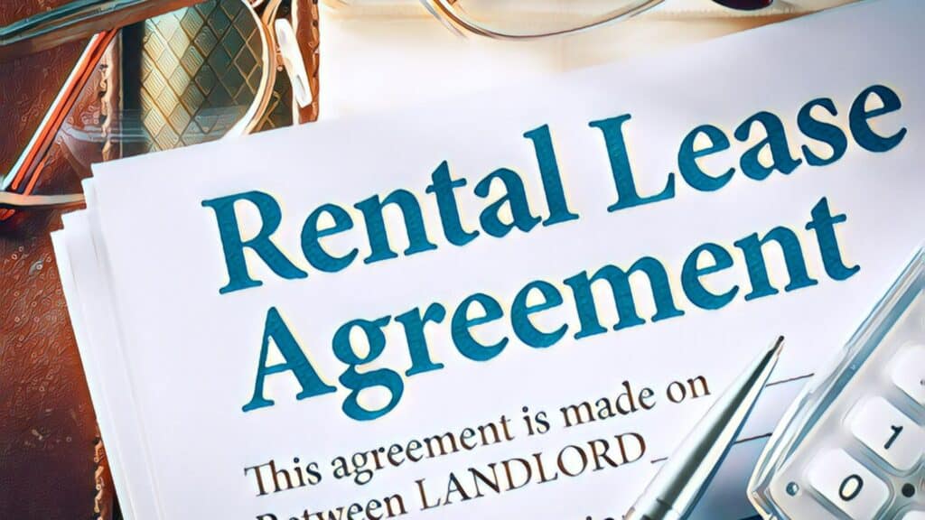 Triple Net Lease (A Need To Know Pros & Cons Guide) rental lease agreement contract paper keyboard ink pen landlord tenants retail commercial glasses desk brown blue
