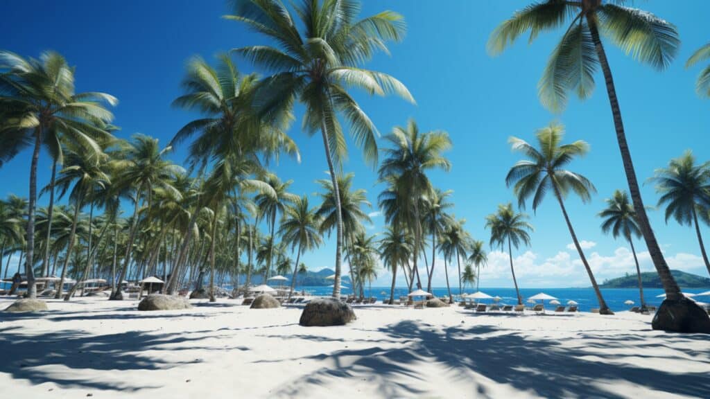 How to Invest in Tropical Real Estate - many palm trees on island beach