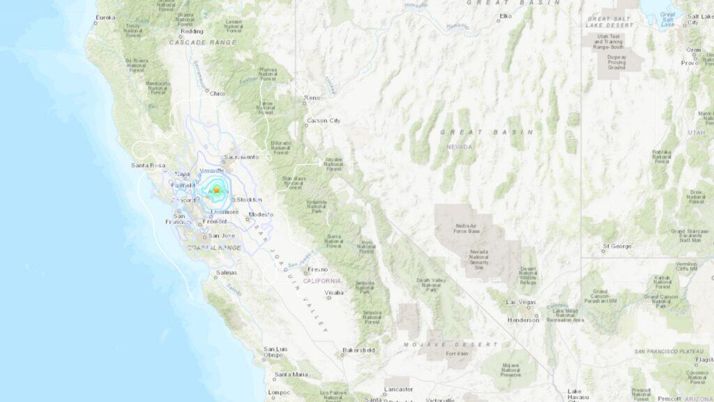 San Francisco Bay Area Earthquake Shakes Up Real Estate Investor Confidence - U.S. Geological Survey Interactive Map of 4.2 magnitude Bay Area earthquake, October 18, 2023