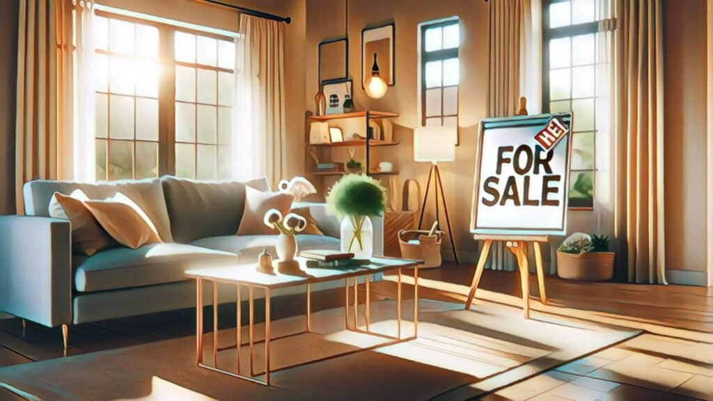 10-Year Real Estate Market Trends Analysis (2013-2023) - living room with for sale sign sitting on easel