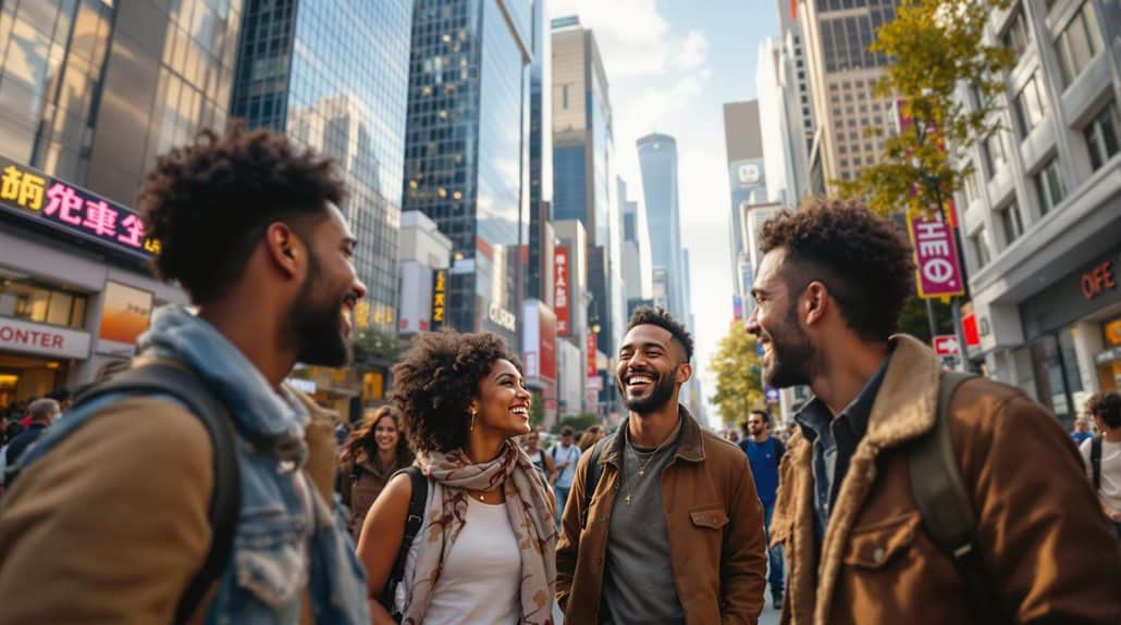vibrant urban life scene