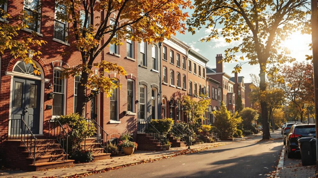 view of a Baltimore, Maryland neighborhood amid property tax plan by Mayor Brandon Scott