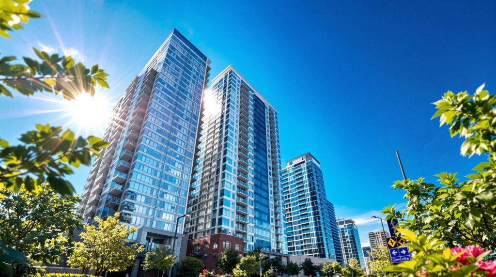 large apartment buildings representing the Denver multifamily investment surge