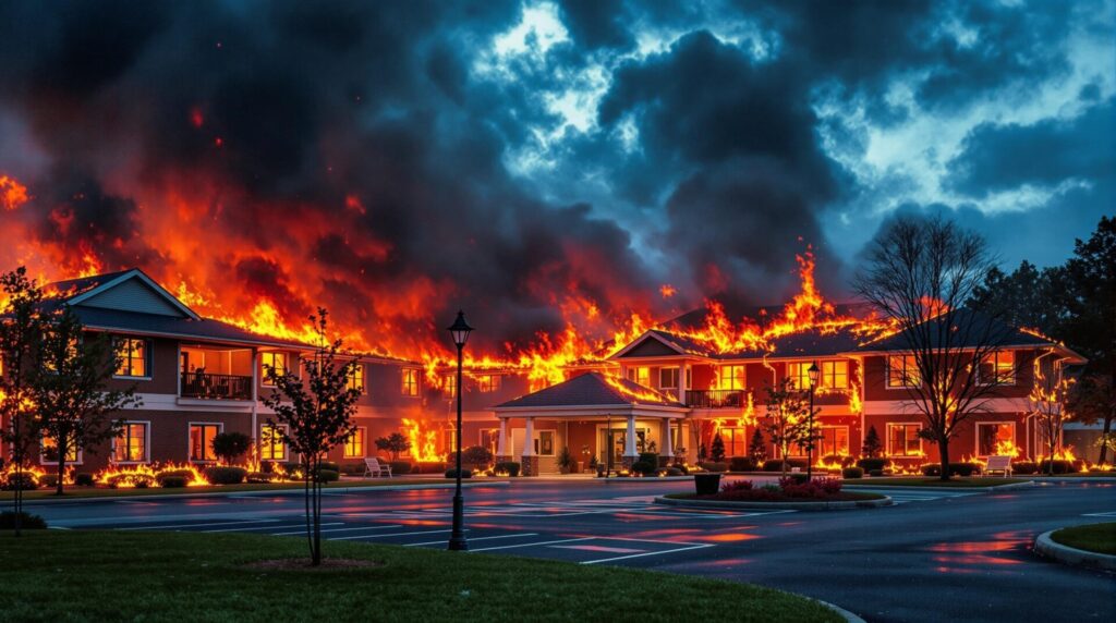 Massachusetts senior housing investments building engulfed in flames