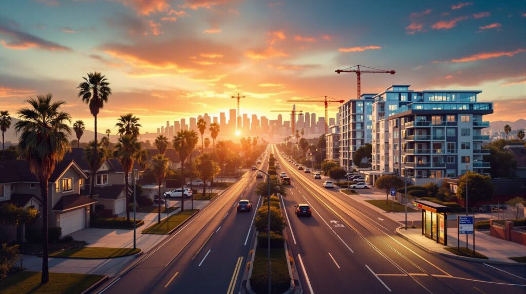 California’s quiet neighborhoods brace for transformation as six-story buildings rise beside transit stops under SB 79.