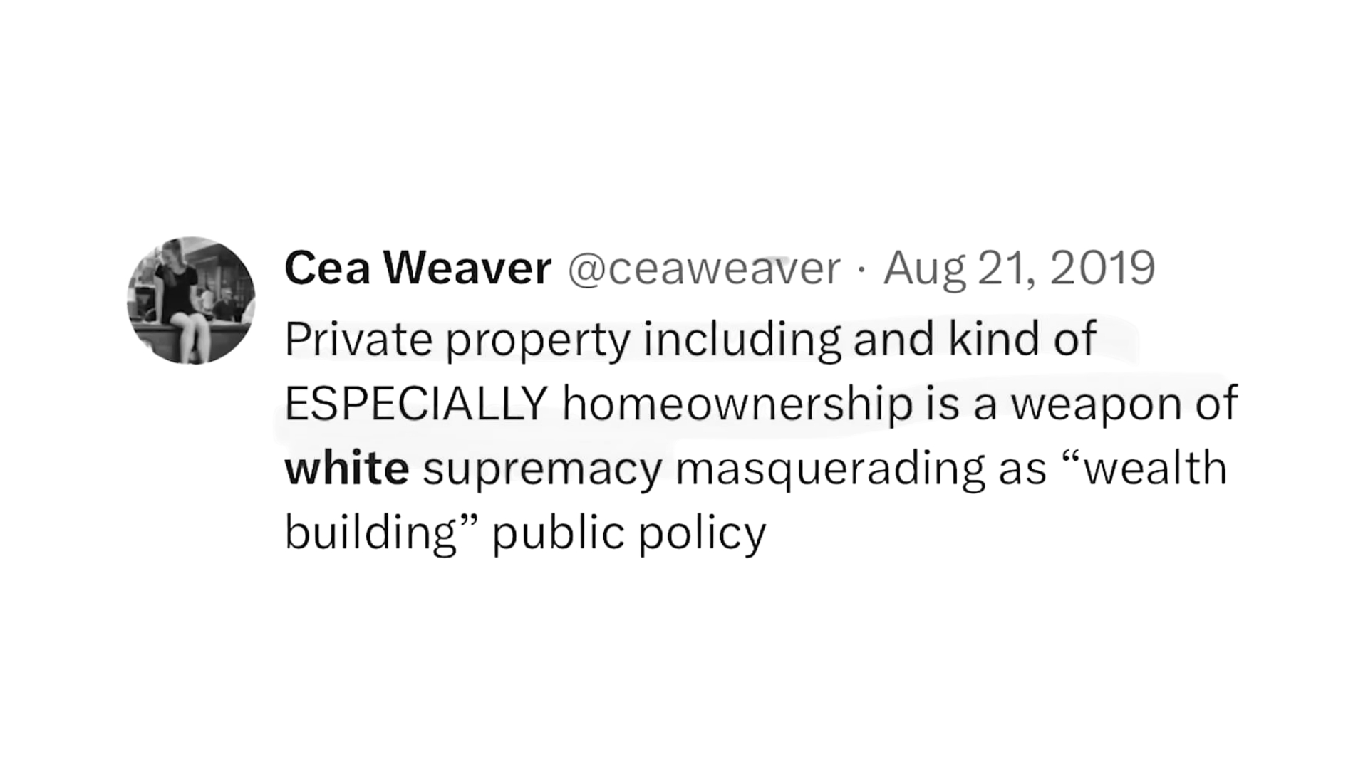 Quote by Cea Weaver on X formerly Twitter