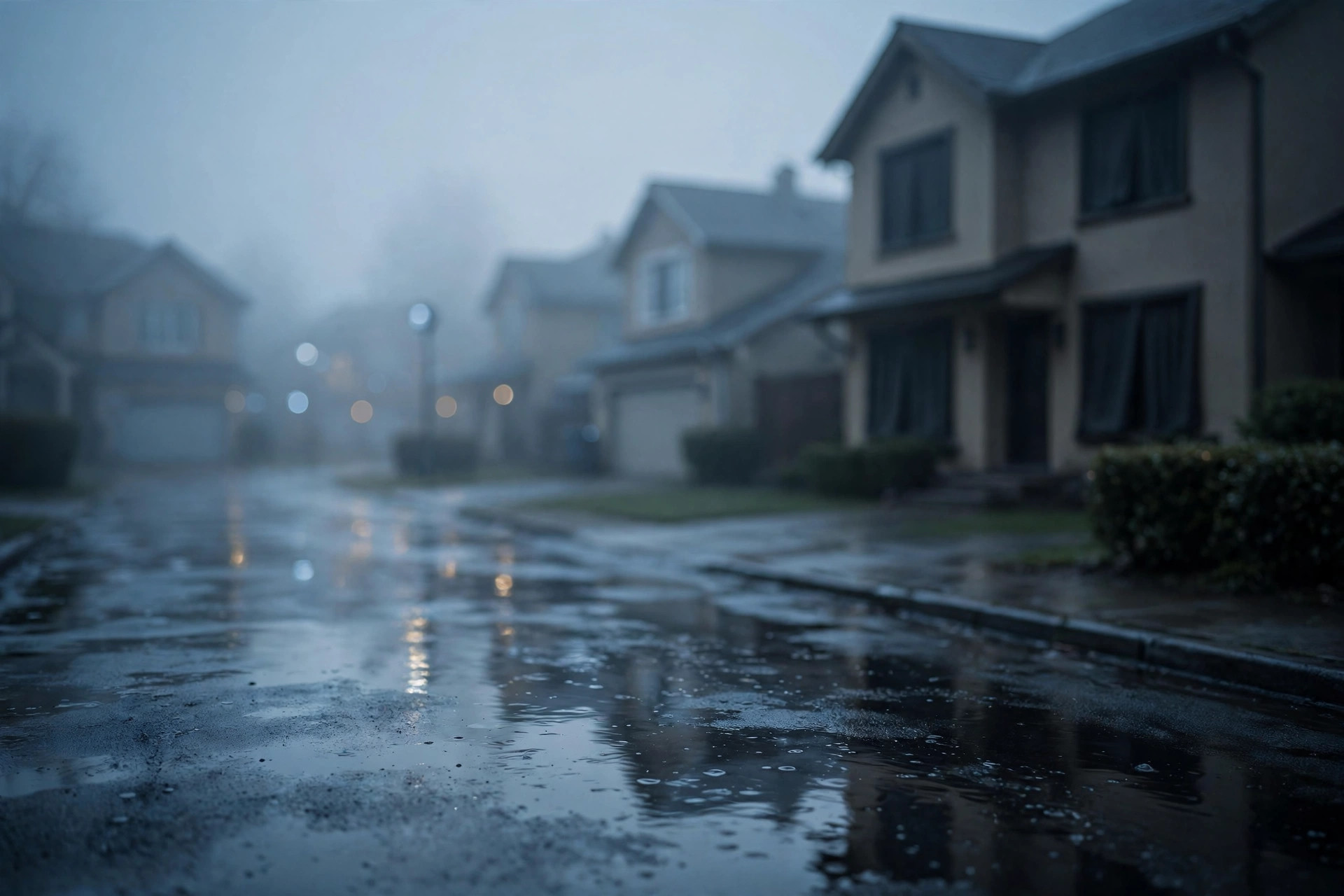 True Horrors of Real Estate Investing: The Squatter Who Wouldn't Die 2 A bleak street before dawn, one house with all its curtains drawn
