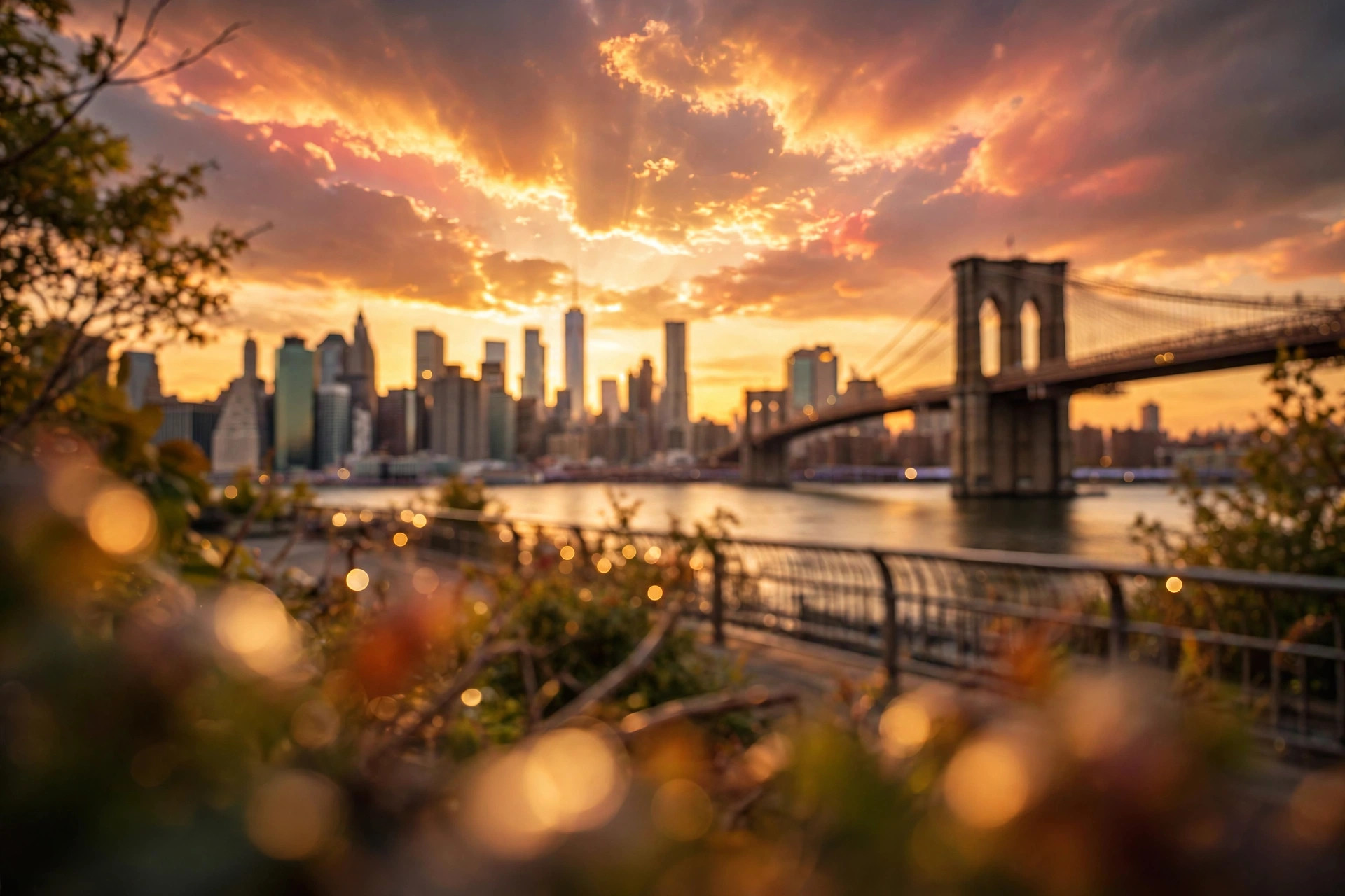 NYC's Rent Freeze Is Live, and Brooklyn Landlords Are Fighting It in Court 1 The Brooklyn Bridge and Manhattan skyline seen from Brooklyn Heights at golden hour